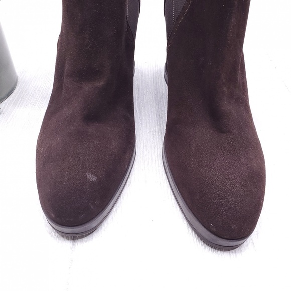 Aquatalia Jaelyn Weatherproof Suede Wedge Boots 10